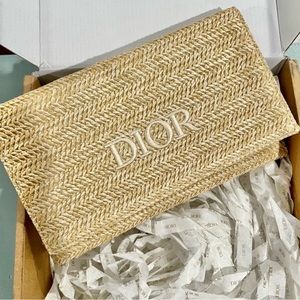 Dior Beauty Authentic Raffia Clutch Purse